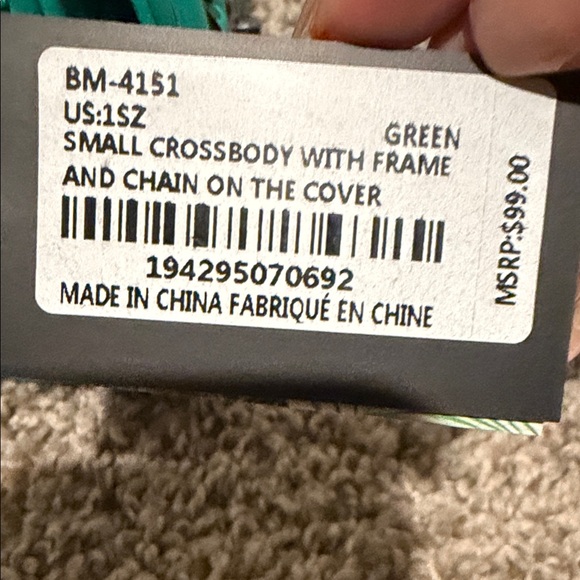 Badgley Mischka Turquoise Green Quilted Mini crossbody Bag - Picture 3 of 9